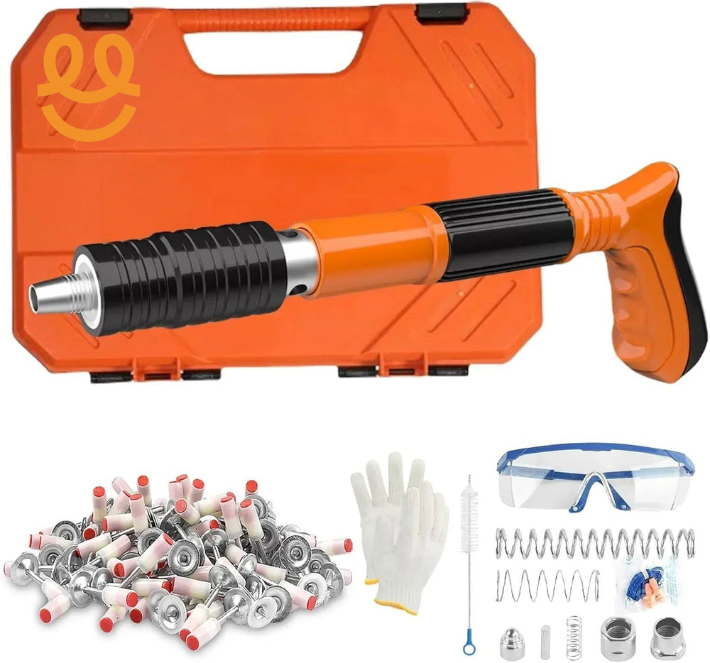 Heavy-Duty Concrete Nail Gun Kit with 10 Free Nails