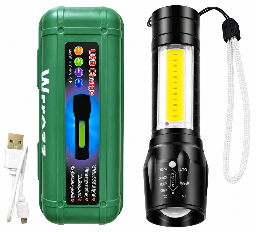 LED Torch with COB Side Light