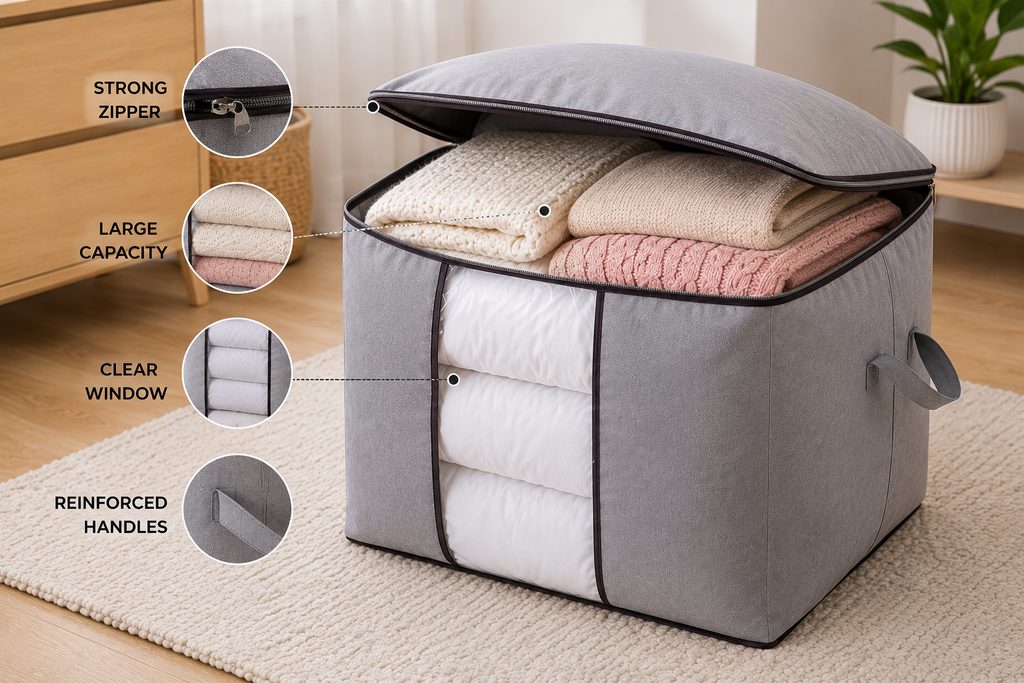 3 Pcs Clothes Storage Bags with Clear Window