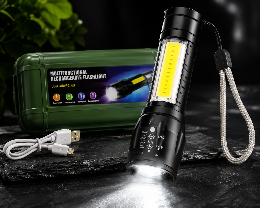 LED Torch with COB Side Light