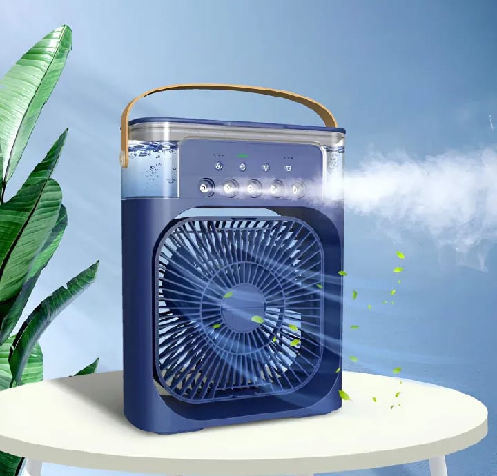 3-in-1 Portable Mist Fan | Rechargeable Air Cooler with LED Night Light